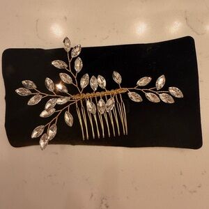 Bridal Crystal Leaf Gold Hair Comb